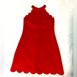 Red Scalloped Formal/Homecoming Dress